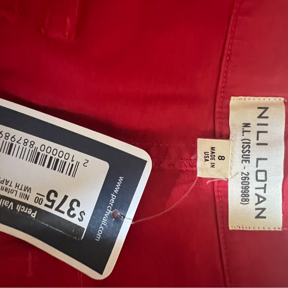 Nili Lotan N.L. (Issue-2609988) sz 8 NEW with tags red w blue strip pant USA
